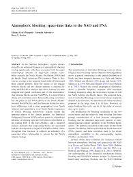 Pdf Atmospheric Blocking Space Time Links To The Nao And Pna