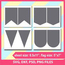 Instant Download 5x7 Pennant Banner Flag Banner Template Psd Png And Svg Formats 8 5x11 Sheet Pennant Banners Pennant Banner Template Banner Template