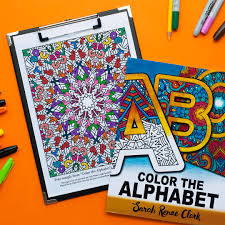 Marvelous r ratedng books image inspirations color book for adults flowers christmas kids free printable. Color The Alphabet Printable Adult Coloring Book Sarah Renae Clark Coloring Book Artist And Designer
