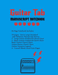 amazon com guitar tab manuscript notebook extra large