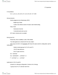 A noble gas configuration of an atom consists of the elemental symbol of the last noble gas prior to that atom, followed by the configuration of the remaining electrons. Chem 111 Lecture Notes Fall 2011 Transition Metal Noble Gas Electron Configuration
