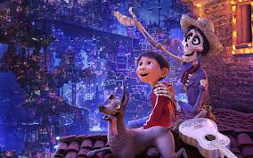 The movie is all about struggle of the village person moving into mumbai for his survival, nothing more and nothing less. Hd Wallpaper Coco Animated Movie Night The City Lights Cartoon Guitar Wallpaper Flare
