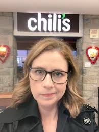 Jenna Fischer you may be banned from Chili's, but you are always welcome to  Imo's!