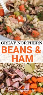 Pour the chicken broth or water into the pressure cooker. Great Northern Beans And Ham Quick Easy Spend With Pennies