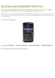 How to enter the unlock code in a blackberry tour 9630: Hard Reset Blackberry 9630 Tour Manualzz