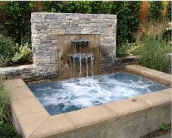 Jacuzzi And Waterfall Hot Tub Backyard Hot Tub Outdoor Backyard Pool
