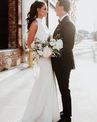 White By Vera Wang High Neck Halter Wedding Dress David S Bridal High Neck Wedding Dress Halter Wedding Dress Wedding Dresses Vera Wang