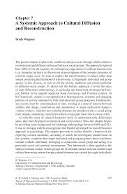 Pdf A Systemic Approach To Cultural Diffusion And Reconstruction