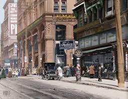 Colorized Historic Photo of Downtown Kansas City. Emery, Bird, and Thayer  department store