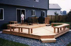 Like The Built In Seating Deck Designs Backyard Small Backyard Decks Decks Backyard
