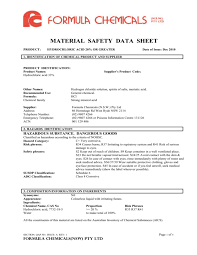 Make sure there are no bases in the area. Material Safety Data Sheet