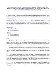 A sample bank resolution and certification by corporate secretary which can be used to open a bank account. 51 Best Board Resolution Templates Samples á… Templatelab