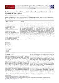 Check spelling or type a new query. Pdf The Malay Language Pantun Of Melaka Chetti Indians In Malaysia Malay Worldview Lived Experiences And Hybrid Identity