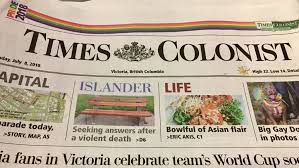 57,355 likes · 3,702 talking about this · 571 were here. Times Colonist Newspaper To Shut Down Printing Press Lay Off 18 Workers Ctv News