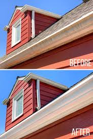 Oh, you can actually buy real soffit but it is made of some weird material that you must use a carbon tipped sawblade to cut. Tips For Painting Soffits And Fascia Boards The Handyman S Daughter
