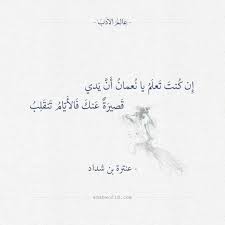 إن كنت تعلم يا نعمان أن يدي عنترة بن شداد عالم الأدب ex quotes beautiful arabic words arabic poetry