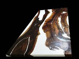 White Epoxy Walnut Table For Carugati From Switzerland Etsy Resin Furniture Resin Table Wood Resin Table