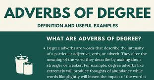 Adverb phrases don't always contain an adverb and can start with a preposition or the infinitive form of a verb. How To Use Adverbs Of Degree With Useful Examples 7esl