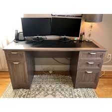 Realspace Magellan Collection Managers Desk In Gray Aptdeco
