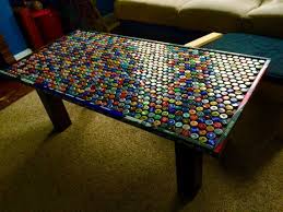 Custom Beer Cap Hockey Stick Coffee Table By Collegetreehouse Made Coffee Table Beer Caps Hockey Stick