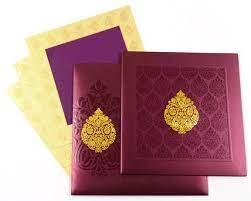 D 6205 Purple Color Shimmery Finish Paper Designer Multifaith Invitations Indian Wedding Invitation Cards Indian Wedding Invitations Wedding Cards