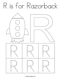 Razorback coloring page from wild boars category. R Is For Razorback Coloring Page Twisty Noodle