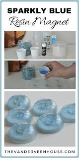 Make These Sparkly Blue Epoxy Resin Magnet Diy Resin Casting Resin Diy Diy Magnets