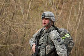 Spc. Mitchell Fromm of Stevens Point, Wis., with the