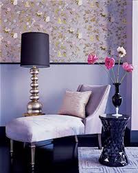 Model Home 06 Elle Decor Chaise Lounge Purple Wallpaper Flowers Home Decor Purple Living Room Purple Rooms