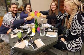 Families, friends and strangers celebrate