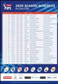 Ipl is the most popular and competitive t20 tournament played in nine venues throughout 51 days in india and all cricket fans around the world enjoy watching the indian. Dream11 Ipl 2020 Schedule Pdf Ipl 2020 Time Table Images Download