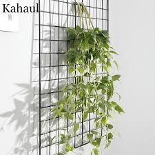 Forest green stain used for the painting of the vines. Artificial Plant Decoration Vines Wall Hanging Leaves Faux Foliage String Fake Plants Balcony Garden Home Decor Ivy Autumn Artificial Plants Aliexpress