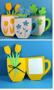 Adhere a rectangle of crosshatch patterned paper to the front of card. 3 Eco Friendly Tea Cup Cards By She S Batty Designs Tarjetas Artesanales Manualidades Tarjetas Del Dia De Las Madres