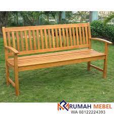 Bangku taman kayu di halaman rumah. Bangku Taman Balau Kayu Jati Minimalis Rumah Mebel