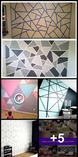 I literally draw and cut these shapes out in less than 10 minutes. Diy How To Paint A Geometric Triangle Accent Wall Diy Wall Painting Geometric Wall Paint Wall Paint Designs