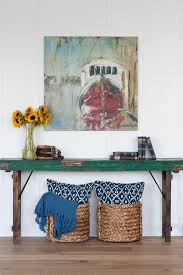 Green Console Table Kitchen Design Open Foyer Decorating Country House Decor