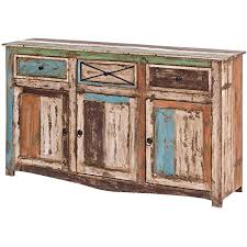 Sideboard kommode maison eiche massiv. Mobel Ideal Sideboard Vintage Holz Bunt Massiv Bemalt Lackiert Kommode 150 Cm Breit Mango Massivholz Amazon De Kuche Haushalt