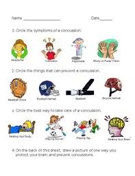 Concussion Facts And Prevention Worksheet Health Class