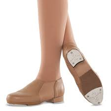 Danshuz Womens Tan Leather Slip On Elastic Dance Tap Shoes Size 3 12