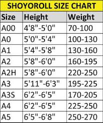 shoyoroll gi size chart related keywords suggestions