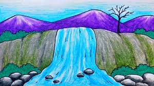 Very Easy Scenary Drawing How To Draw Simple Scenery For Beginners By Anup Kumar Acharjee Scenery drawing with oil pastels.