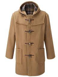 Herringbone trim in a vintage off white colour contrasts perfecly with the bungundy exterior. Original Montgomery Classic Duffle Coat Camel In Deutschland Online Kaufen