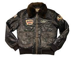 G1 Hot Rod Brown Rub Off Hot Rods Leather Jacket Men Flight Jacket