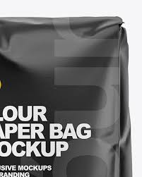 Over the last 4 decades, paperbags have prided themselves in designing and manufacturing high quality bags for the flour milling industry. Glossy Paper Flour Bag Mockup In Bag Sack Mockups On Yellow Images Object Mockups