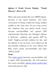 Iphone 6 Touch Screen Display Touch Diseasse How To Fix