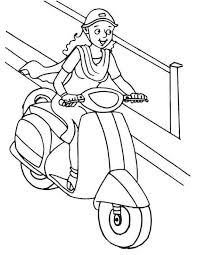 Fun Lady Riding Vespa Scooter Coloring Page Coloring Pages Minions Coloring Pages Vespa