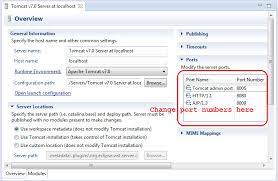 How To Change Port Numbers For Tomcat In Eclipse