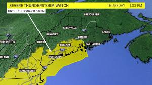 According to the national weather service in the twin cities, the advisory will. Severe Thunderstorm Watch Issued For Maine Until 8 P M Thursday Newscentermaine Com