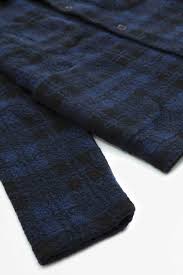 Universal Works Lumber Wool Sherpa Fleece Jacket Navy Garmentory