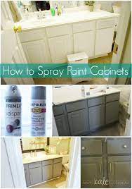 Repurpose a wire basket with. How To Spray Paint Cabinets Bathroom Makeover Diy Bathroom Makeover Painting Bathroom Cabinets Spray Paint Cabinets